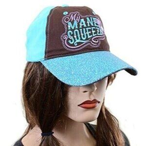 Cowgirl Rhinestone Bling "My Mane Squeeze"  Baseball Hat NEW